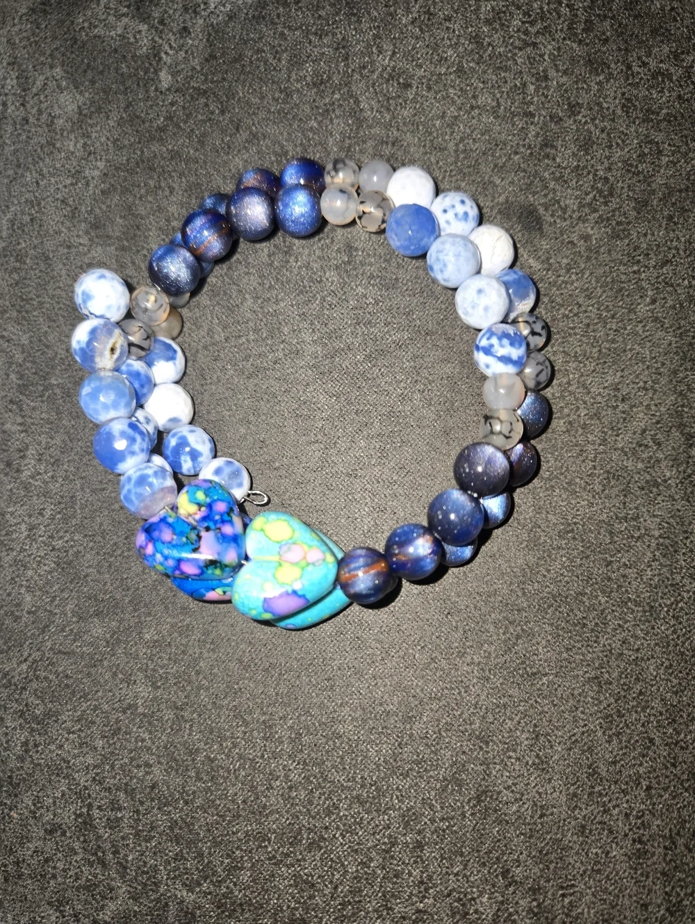 Boho Natural Gemstone Wrap Bracelet | Multicolor Stone Handmade 277 - Picture 3 of 6